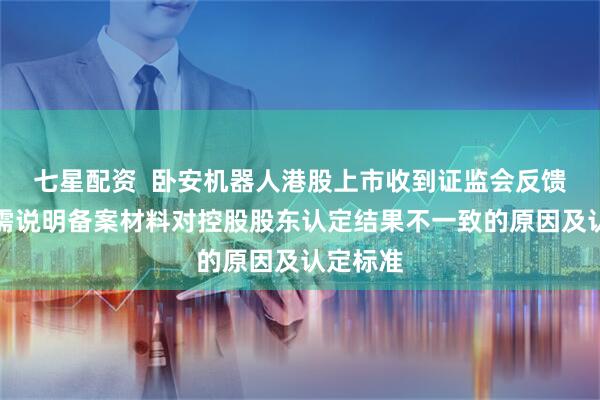 七星配资  卧安机器人港股上市收到证监会反馈意见：需说明备案材料对控股股东认定结果不一致的原因及认定标准